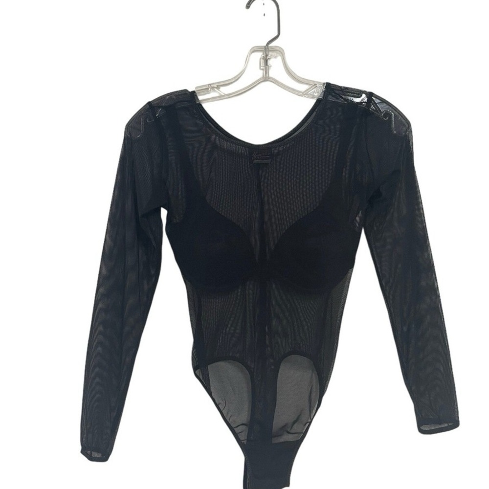 Black Sheer Long Sleeve Bodysuit